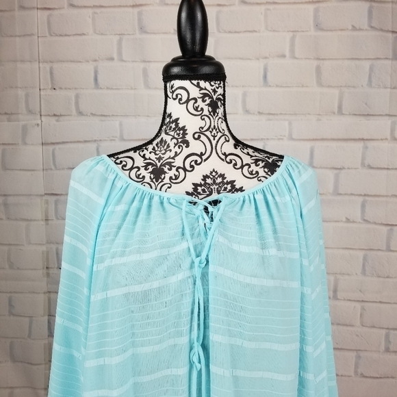 Avenue sz 22/24 long sleeve tassel lace front top - Picture 2 of 12